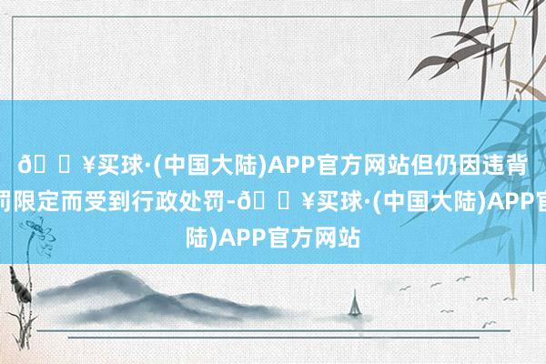 🔥买球·(中国大陆)APP官方网站但仍因违背外汇责罚限定而受到行政处罚-🔥买球·(中国大陆)APP官方网站