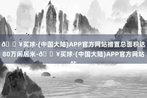 🔥买球·(中国大陆)APP官方网站措置总面积达80万闲居米-🔥买球·(中国大陆)APP官方网站