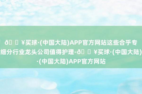 🔥买球·(中国大陆)APP官方网站这些合乎专精特新特色的细分行业龙头公司值得护理-🔥买球·(中国大陆)APP官方网站
