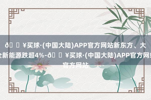 🔥买球·(中国大陆)APP官方网站新东方、大全新能源跌超4%-🔥买球·(中国大陆)APP官方网站