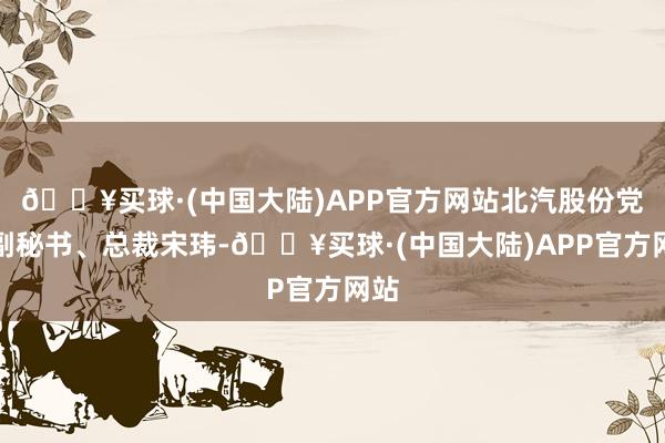 🔥买球·(中国大陆)APP官方网站北汽股份党委副秘书、总裁宋玮-🔥买球·(中国大陆)APP官方网站